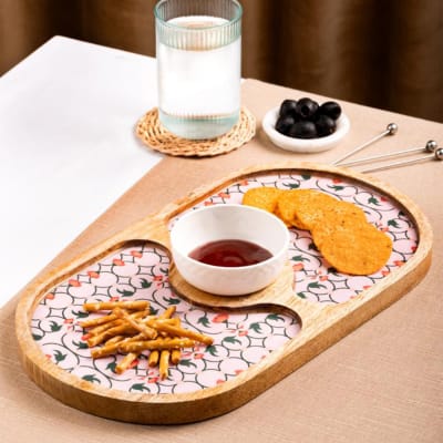 Chip And Dip Platter - Oval - Iris - Single Piece