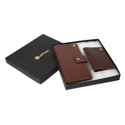 Classic Vegan Leather Travel Essentials Gift Set