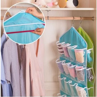 Buy/Send Cloth Organizer With Hanger 16 Compartments Single Piece ...