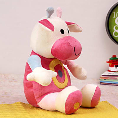 Colorful Pink Cow Soft Toy: Gift/Send Christmas Gifts Online L11078554