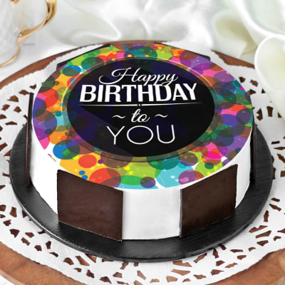Birthday Cake Wishes Images Order Colourful Birthday Wishes Cake Half Kg Online At Best Price, Free  Delivery|Igp Cakes