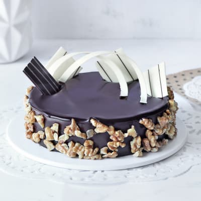 Simple Moist Chocolate Walnut Cake - Alpine Ella