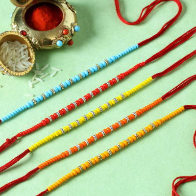 Swastic Rakhi for Brother for Raksha Bandhan Handmade Rakhi Fancy Rakhi with Beads