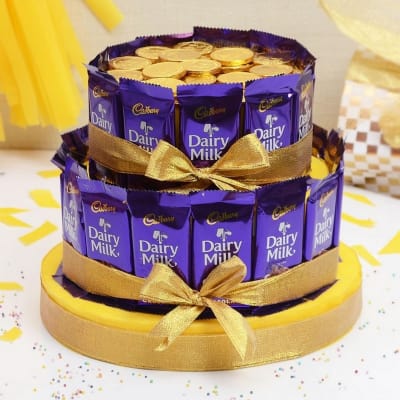 Gold Chocolate Bar with Birthday Cake – Cocoa Dolce Chocolates