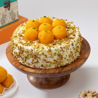 Delish Motichoor Ladoo Cake (Half Kg)