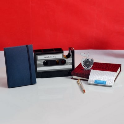 Desk Accessories With A Planner And A Quirky Pen Stand Gift Send