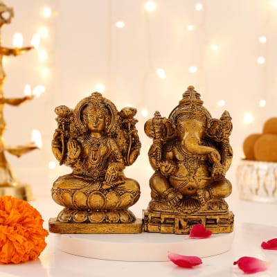 Divine Ganesha and Laxmi Idols