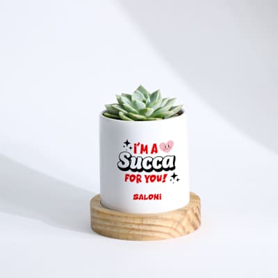 Echeveria Succulent And Personalized Planter