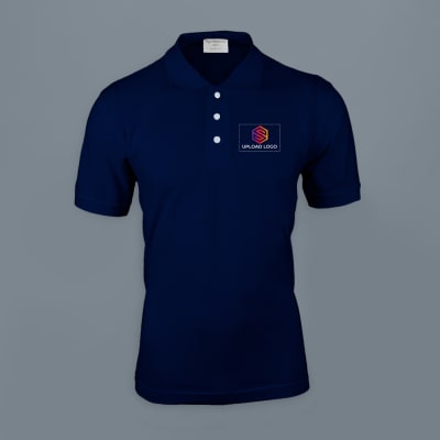 Embroidered Classic Polo T shirt for Men Navy Blue : Gift/Send Business ...