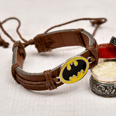 Fashionable Superhero Oval Dial Bracelet Rakhi