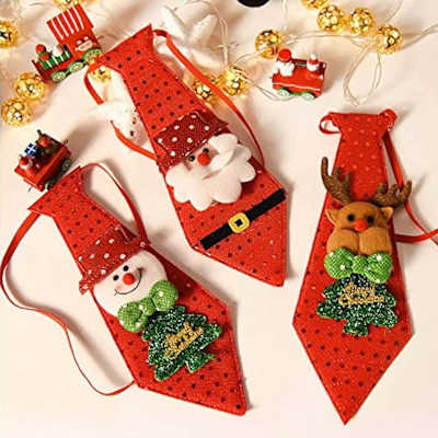 Festive Glow Christmas Light-Up Neck Ties - Red - Single Piece