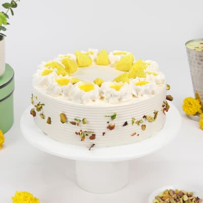 Floral Rasmalai Cream Cake