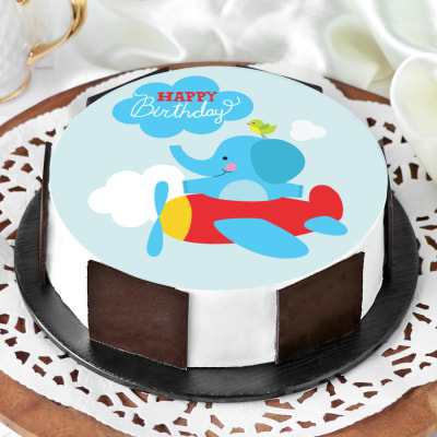Elephant & Teddy 1st Birthday Cake - Decorated Cake by - CakesDecor