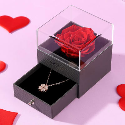 Forever Rose with Floral Pendant: Gift/Send Jewellery Gifts Online ...