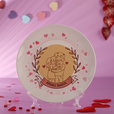 Forever Yours Personalized Ceramic Plate: Gift/Send Rakhi Gifts Online ...
