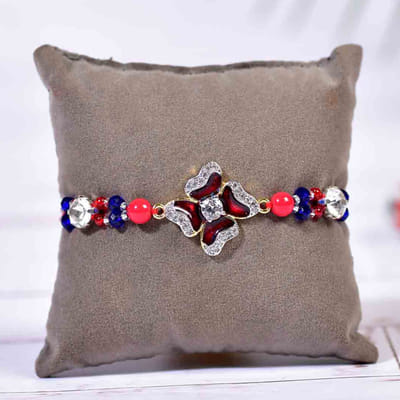 Graceful Flower Designed AD Rakhi