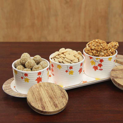 Gur Revri with Peanut Chikki and Till Laddoo in Serving Set: Gift/Send New Year Gifts Online J11076903 |IGP.com
