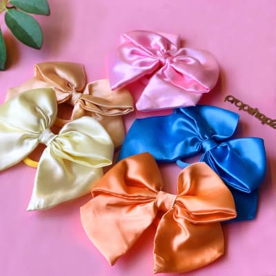 Buy/Send Hair Ties Satin Pink Blue And Brown Hues Set Of 5 Online | IGP ...