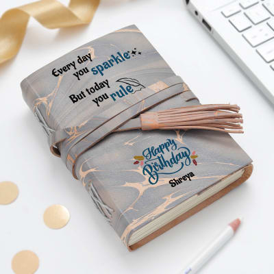 Happy Birthday Personalized Leather Journal