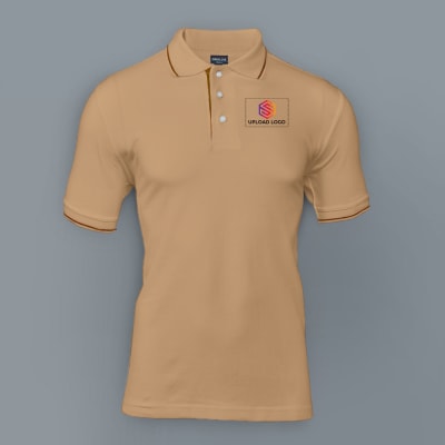 Highline Polo T shirt for Men Beige with Brown : Gift/Send Business ...