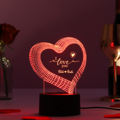 I Love You Personalized Multicolour LED Lamp