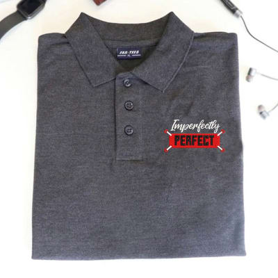 Imperfectly Perfect Cotton Polo T Shirt Charcoal Grey: Gift/Send ...