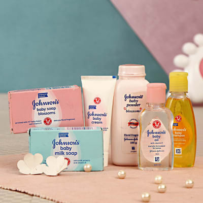 Johnson's Baby Products with an assorted Cute Teddy Key Chain Hamper