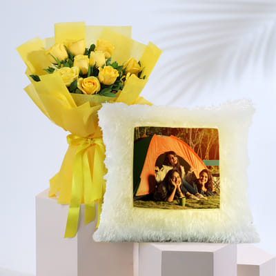 Order Joyful Glow with Personalised LED Cushion Online at Best Price