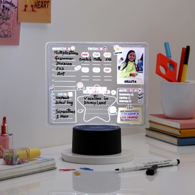 Kids Personalized Planner Black Base LED Lamp