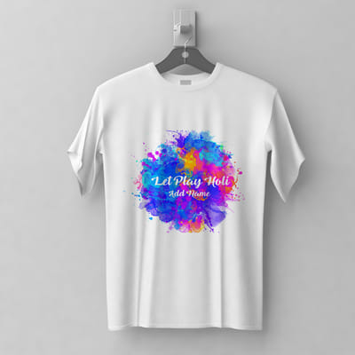holi white t shirt