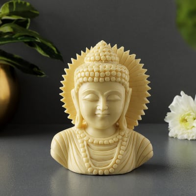 Lord Buddha Ivory Finish Idol