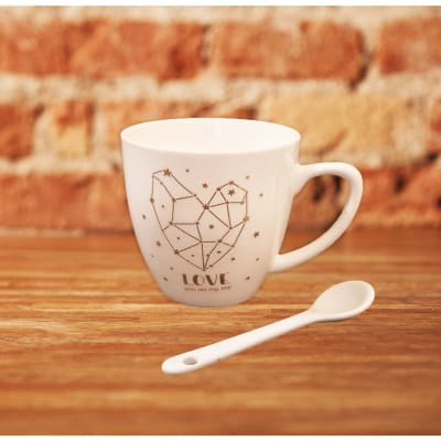 Buy/Send Love Mug And Spoon Set Gold Online | IGP | JVS1233306