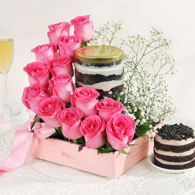 Buy/Send Lovely Blush Pink Delight Hamper Online | IGP | JVS1200336