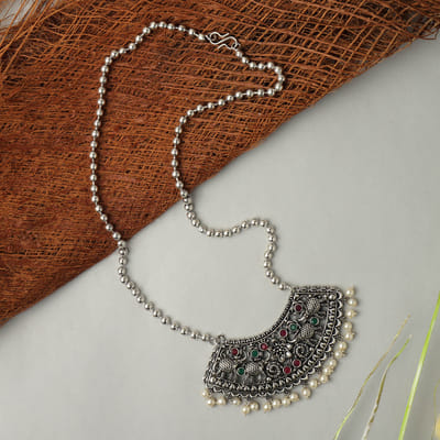 Majestic Elephants Oxidised Long 