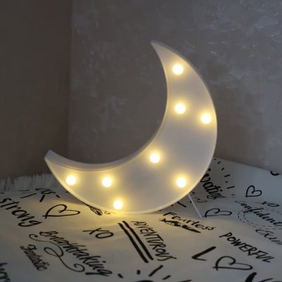 Marquee Light - Moon Shape - White - Single Piece