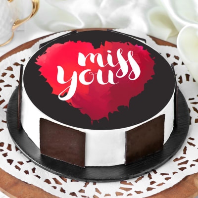 Send we will miss you chocolate cake online by GiftJaipur in Rajasthan