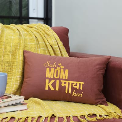 Mom Ki Maya Rectangular Velvet Cushion