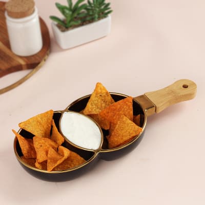 Munch Away Chip N Dip Platter- Black