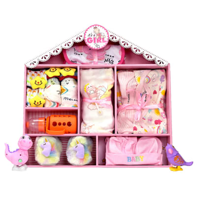 Newborn Baby Dollhouse Gift Set - Pink