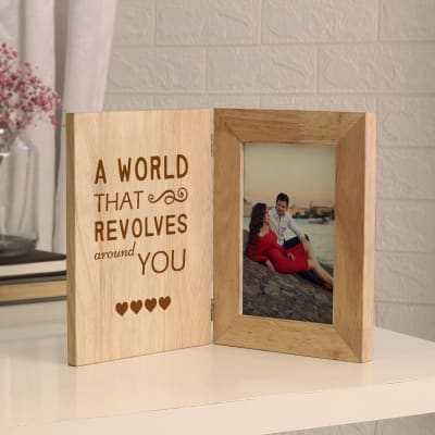Open Heart Personalized Wooden Photo Frame