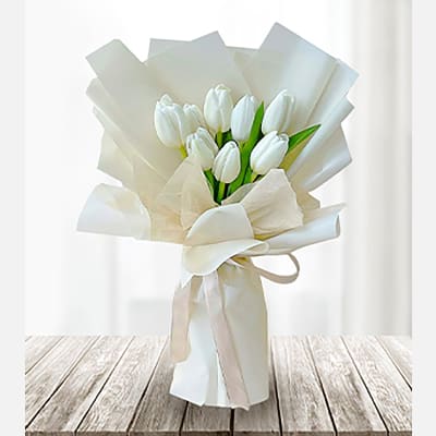 Buy/Send Peaceful White Tulip Bouquet Online | IGP | JVS1202057