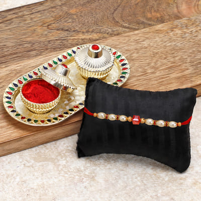 Pearl Rakhi with Puja Thali