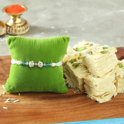 Pearl Rakhi with Soan Papdi