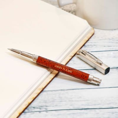 Personalised Pen with Brown Metallic Finish