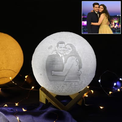 Personalized Moon Lamp 3D Printed Custom Photo Light as Kids Daughter Girls Gift