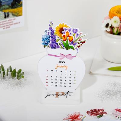 Personalized Acrylic Flower Vase Calendar