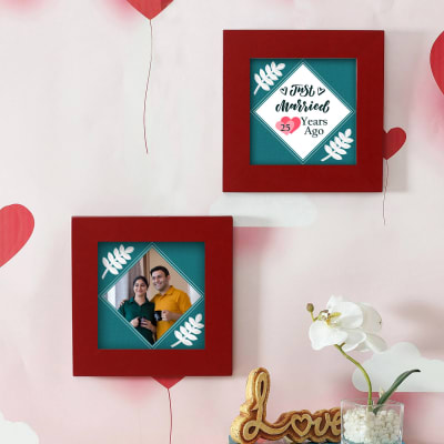 Personalized Anniversary Wooden Frame Set