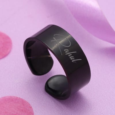 Knot Theory Hot Pink and Black Stripe Silicone Wedding Ring for Women & Men