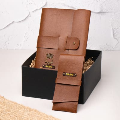 Personalized Classy Diary And Pencil Case Combo