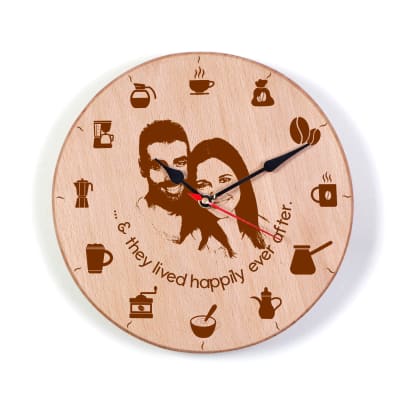 Personalized Happily Ever After Wooden Wall Clock